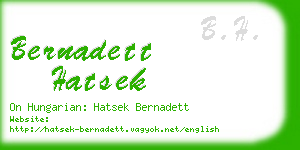 bernadett hatsek business card